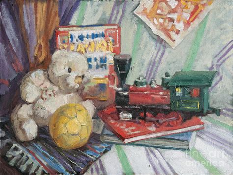 Still Life With Toys Painting By Sergey Sovkov
