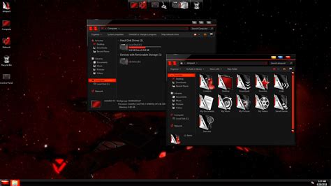 Startrek Black Red Skinpack For Windows 710 Skinpack Customize Your