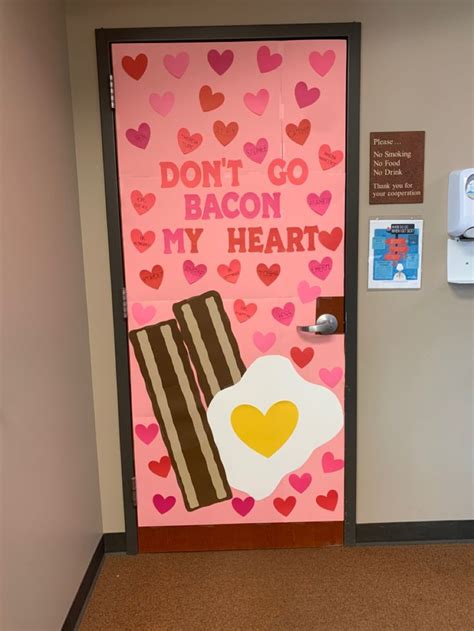 A Door Decorated With Bacon Eggs And Hearts