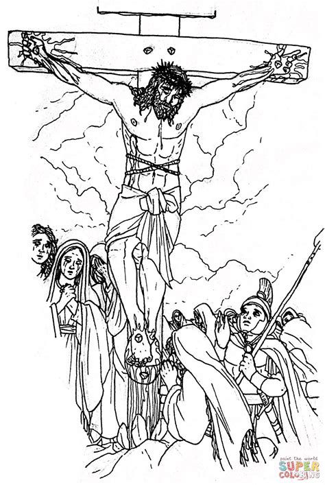 The Crucifixion Of Christ Coloring Page Free Printable Coloring Pages