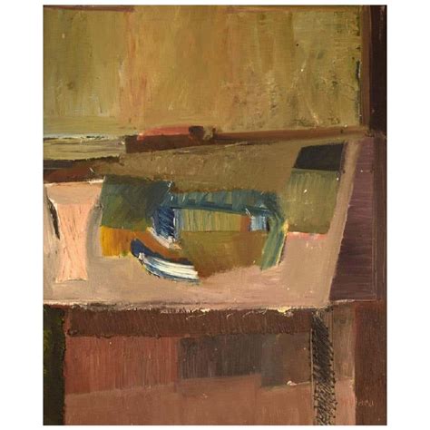 Mid Century Modernist Oil On Canvas Still Life For Sale At 1stdibs