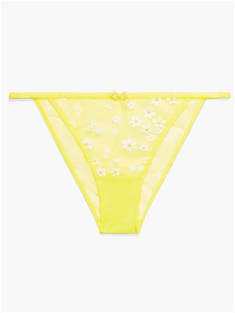 puff daisy string bikini in yellow savage x fenty
