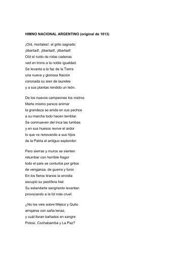 Himno Nacional Argentino Completo Letra - SEONegativo.com