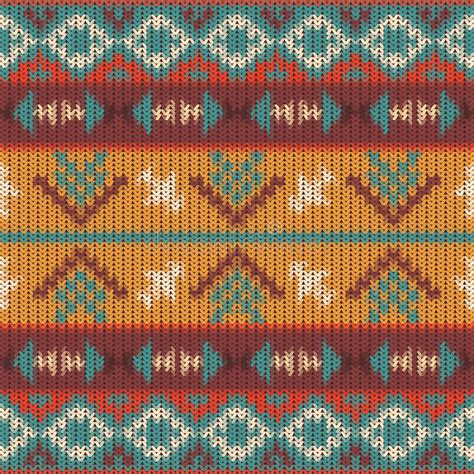 Seamless Knitted Navajo Pattern Stock Vector Illustration Of Needle
