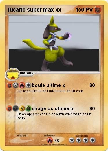 Minimum values are based on a. Pokémon lucario super max xx - boule ultime x - Ma carte Pokémon