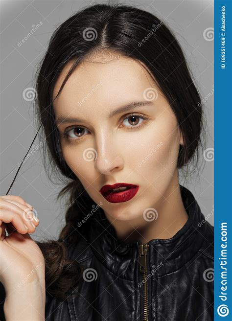 Charming Girl Playing With Her Hair Stock Image Image Of Face