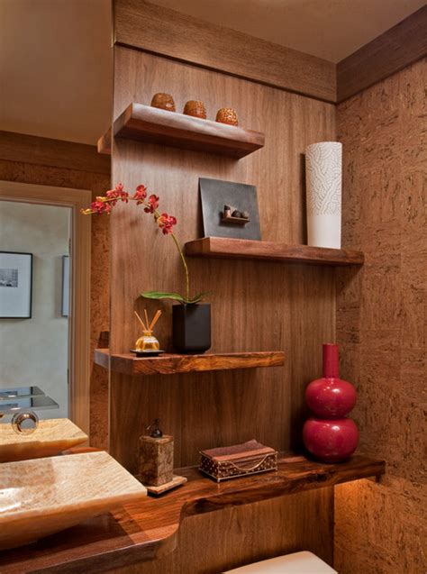Zen Spa Powder Room Remodel Media Pa Contemporary Bathroom