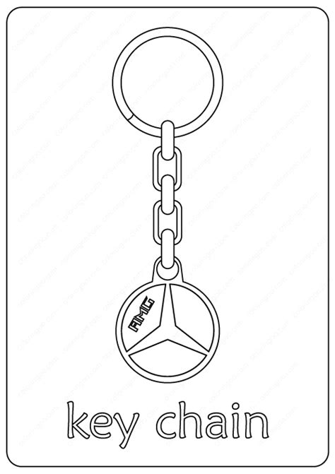 The second page is a coloring page that students will color according to their answers on the first page and the color key at the top of the coloring page. Free Printable Key Chain Coloring Pages