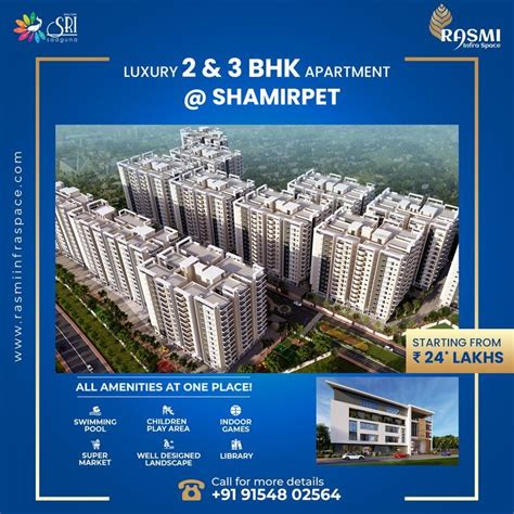 Luxury 2 And 3 Bhk Apartment Shamirpet All Amenities At One Place