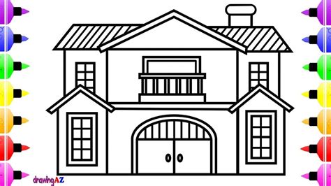 How To Draw A House House Coloring Page Drawing Images For Kids