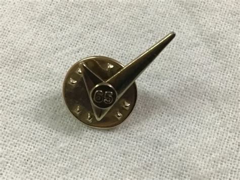 Vintage 1960s Check Mark 1965 United Auto Workers Gold Tone Tie Lapel