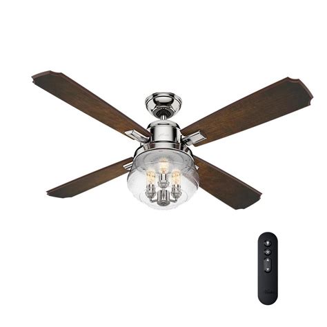 I'm staying with a light industrial look in black and gray. Hunter Sophia 54 in. LED Indoor Polished Nickel Ceiling ...