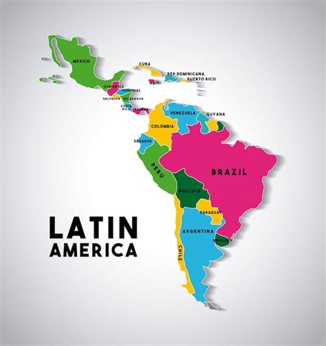 Mapa De Am Rica Latina Vector Premium