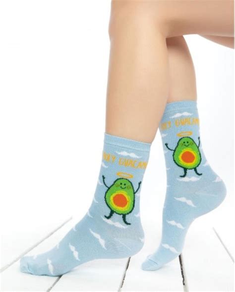 Avocado Holy Guacamole Cotton Socks Cute Socks Funny Etsy