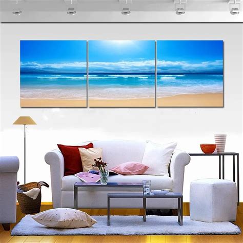 Seascape Painting 3 Piece Canvas Wall Art Printed Seascape Oil Painting