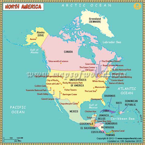 North America Map For Kids