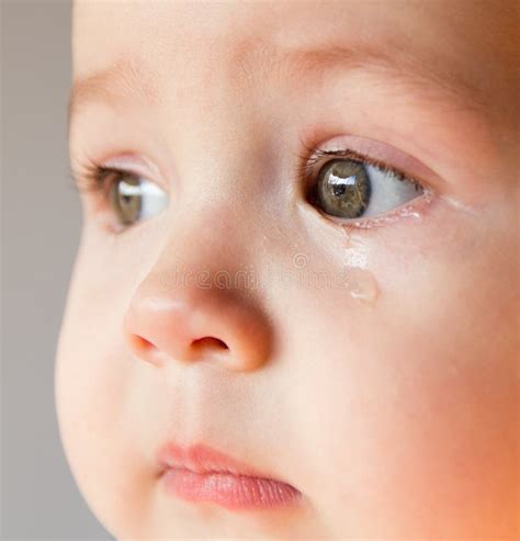 Sad Face Baby A Tear On The Face Stock Image Image Of Crying Beauty