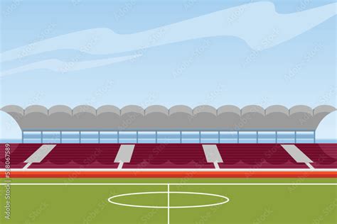 Soccer Stadiums Buildings Stadium Line Drawing Illustration Vector