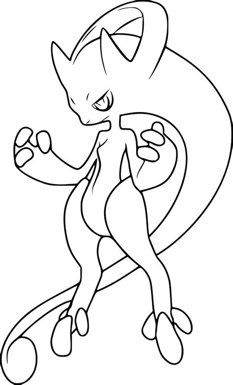 Mewtwo Coloring Pages Printable  Free Pokemon Coloring Pages