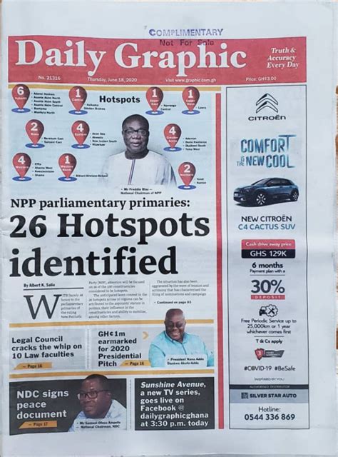 Today's Newspaper Frontpages: Thursday, June 18, 2020 - BBC Ghana Reports
