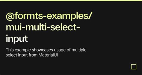 Formts Examplesmui Multi Select Input Codesandbox