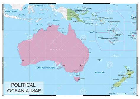 Mapa Político De Oceania Ilustração Do Vetor Ilustração De Capitais