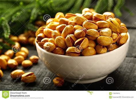 Salted And Roasted Pistachio Nuts Stock Photo Image Of Concept