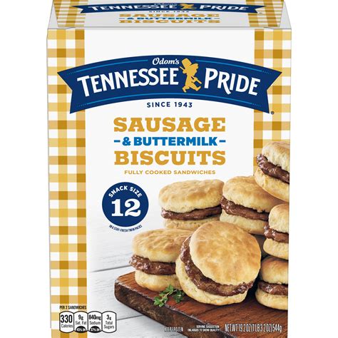 Odoms Tennessee Pride Sausage And Buttermilk Biscuits Snack Size Frozen
