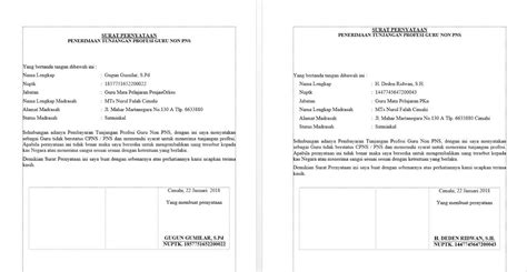 145 pelamar penyuluh agama islam non pns lulus berkas. Contoh Surat Pernyataan Penerimaan Tunjangan Profesi Guru Non PNS (honorer) - Cariduit-dot