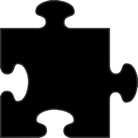 Black Rotated Puzzle Piece Png Transparent Image