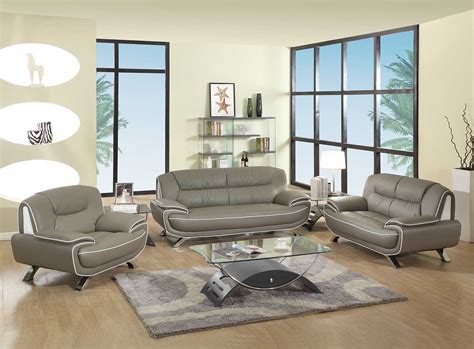 Amalfi Grey And White Leather Living Room Las Vegas Furniture Store