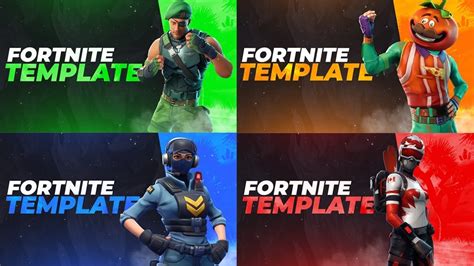 Fortnite Youtube Thumbnail Template Pack 1 Photoshop Template Images