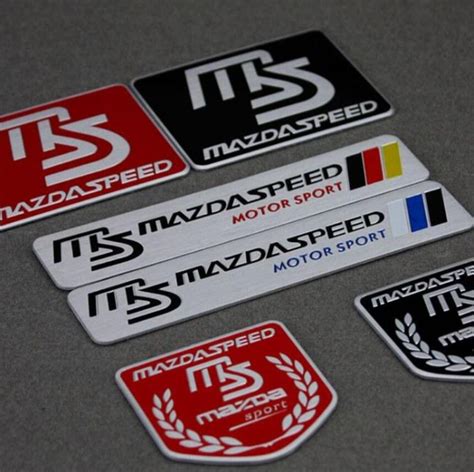 Brushed Aluminum Ms Mazdaspeed Car Sticker Rear Decal Badge Emblem For