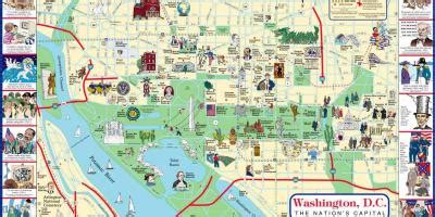 Cât este ceasul la statele unite ale americii? Dc harta obiectivelor turistice - Harta dc turistice (District of Columbia - statele UNITE ale ...