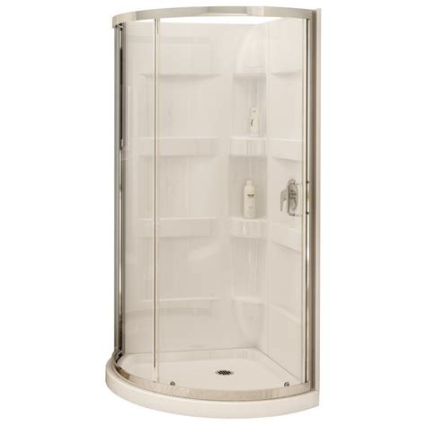 Compare products, read reviews & get the best deals! MAAX 80-in H x 34-in W x 34-in L White Round 3-Piece Corner Shower Kit in 2020 | Corner shower ...
