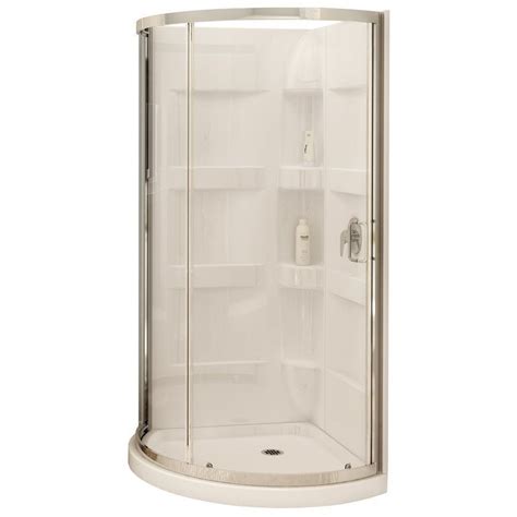 The best showers shower enclosures with seat. MAAX 80-in H x 34-in W x 34-in L White Round 3-Piece Corner Shower Kit in 2020 | Corner shower ...