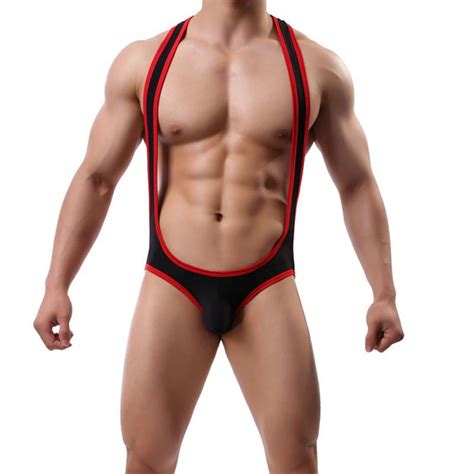 Men Clothing Shoes And Accessories Mens Sheer Mesh Leotard Bodysuit Jumpsuit Wrestling Singlet