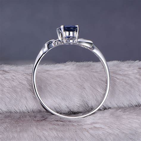 $1,500.00 ca add to basket. Unique Sapphire Engagement Ring on 10k White Gold - JeenJewels
