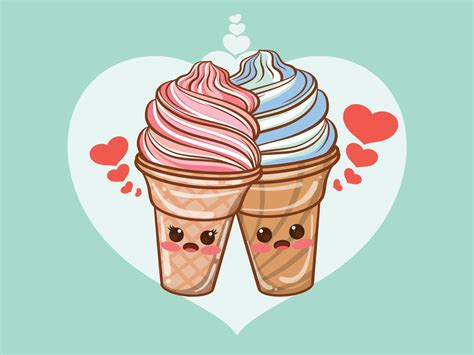 Vector De Dibujos Animados Lindo Helado Png Enamorado Helado Sexiz Pix