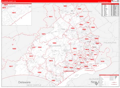 Delaware County Pa Zip Code Maps Red Line