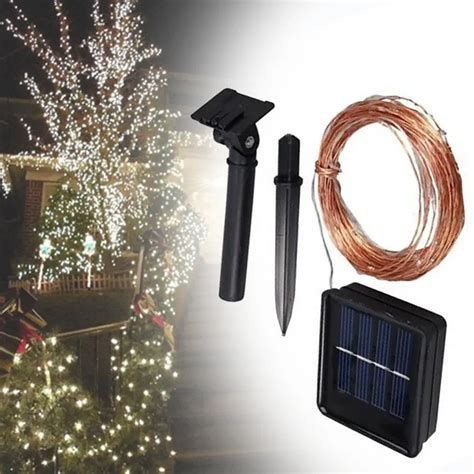2018 10m 33ft 100 Led Solar Power Copper Wire String Lights Chain For