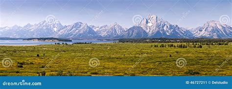 Grand Teton National Park Panorama Wyoming Stock Image Image Of