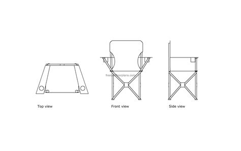 Folding Camping Chair Autocad Block Free Cad Floor Plans