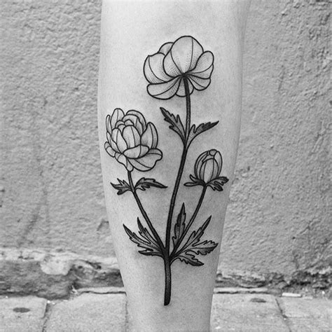 Beautiful Blackwork Flower Tattoo By Johannafeth From Mannheim