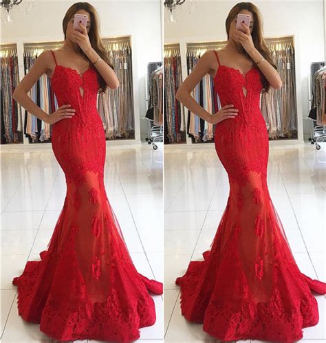 Red Mermaid Evening Dress Long Formal Party Prom Dresses On Luulla
