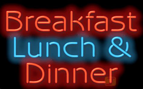 Wouldn't call myself an anime fanboy, but… Breakfast Lunch & Dinner Neon Sign | FG-40-64 | Jantec Neon