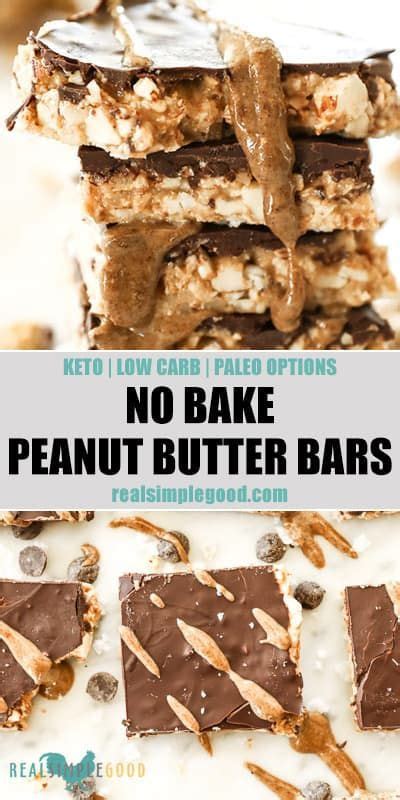 We use the peanut butter that has to be stirred every time to stir the oil back in. No Bake Peanut Butter Bars (Paleo, Keto + Low Carb ...