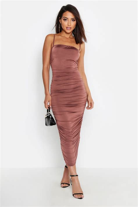Plunge Midi Dress Ruched Maxi Dress Ribbed Bodycon Dress Belted Midi