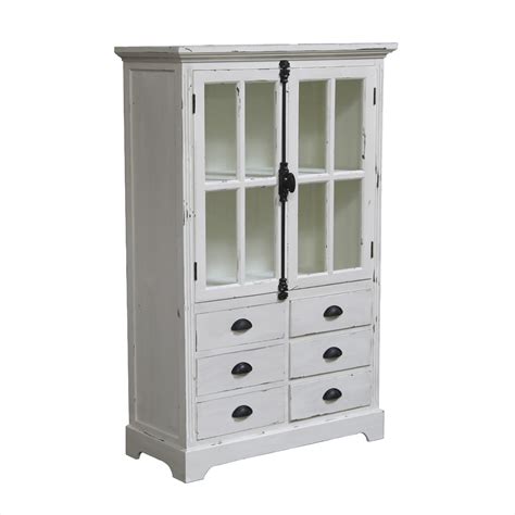 Kommode, kleiner schrank shabby chic landhausstil, weiß. Wäscheschrank JULE weiß shabby chic Schrank mit Glastüren ...