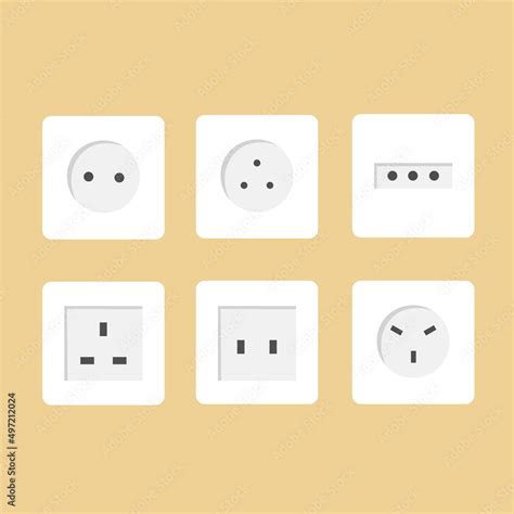Types Of Electrical Outlets In Different Countries Eps10 Stock